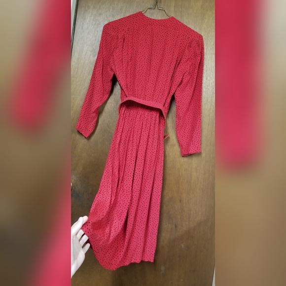 Vintage 1980's Red Dress - Picture 2 of 8